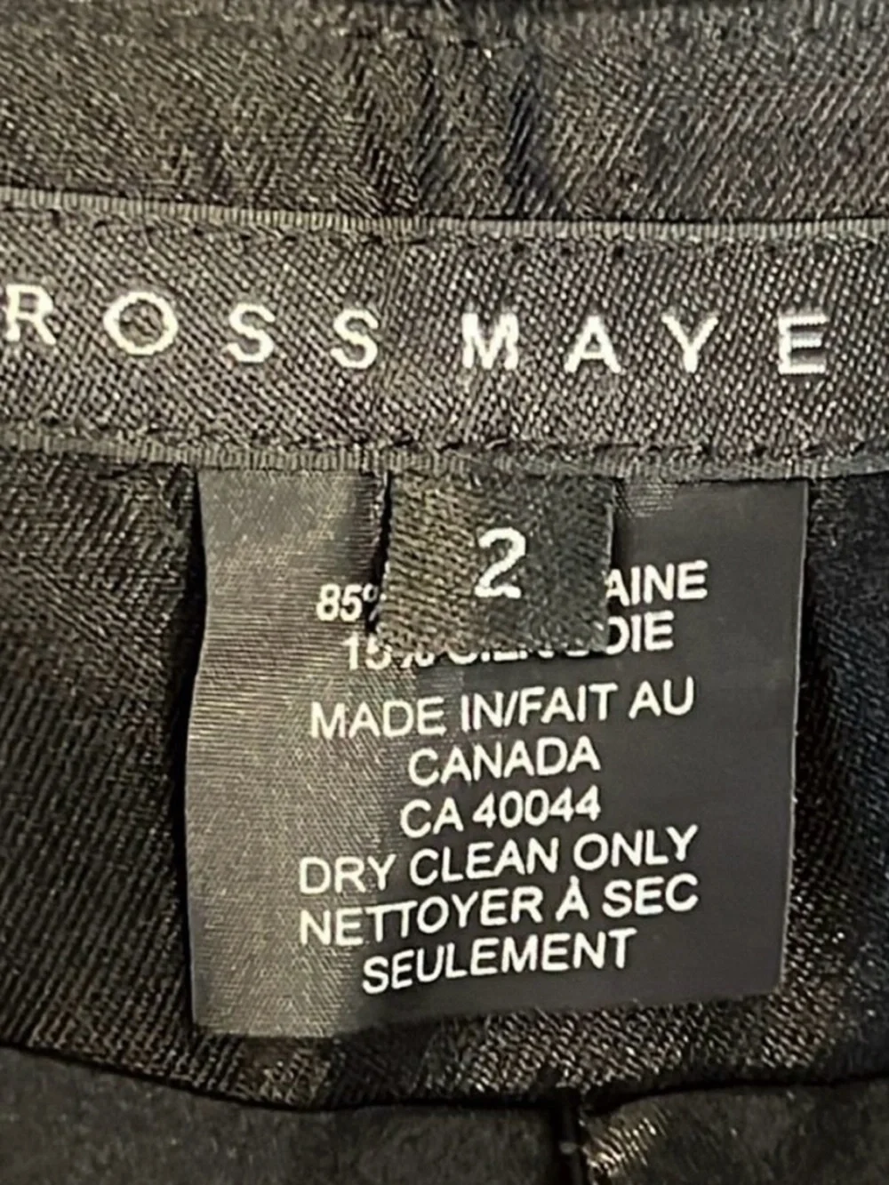 Ross Mayer Black Wool/Silk Blend‎ Cigarette Style Lined Pants Size 2 - Picture 7 of 9